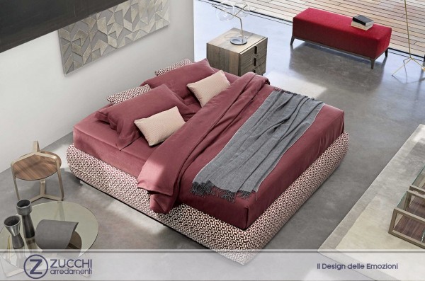 Carte d'arredo Letto Mandarine Sommier Flou Zucchi Arredamenti Made in Italy 01