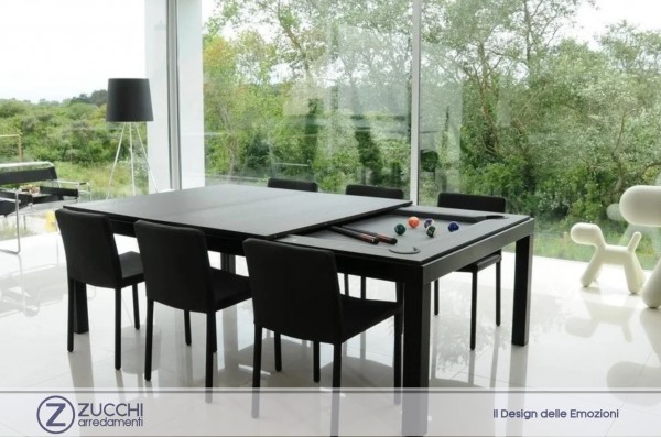 Carte d'arredo Tavolo Biliardo Acciaio Verniciato Billiard table Painted Metal Metal-Line Fusiontables Saluc ZUCCHI arredeamenti 01