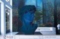 Scultura David Velvet Adriani & Rossi in ceramica finitura blu